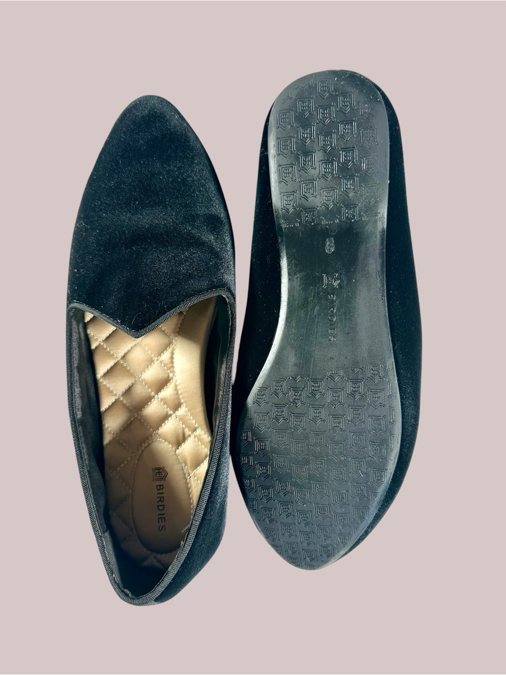 Birdies Women’s The Heron-Black Velvet Slip-On Flats - Picture 10 of 13